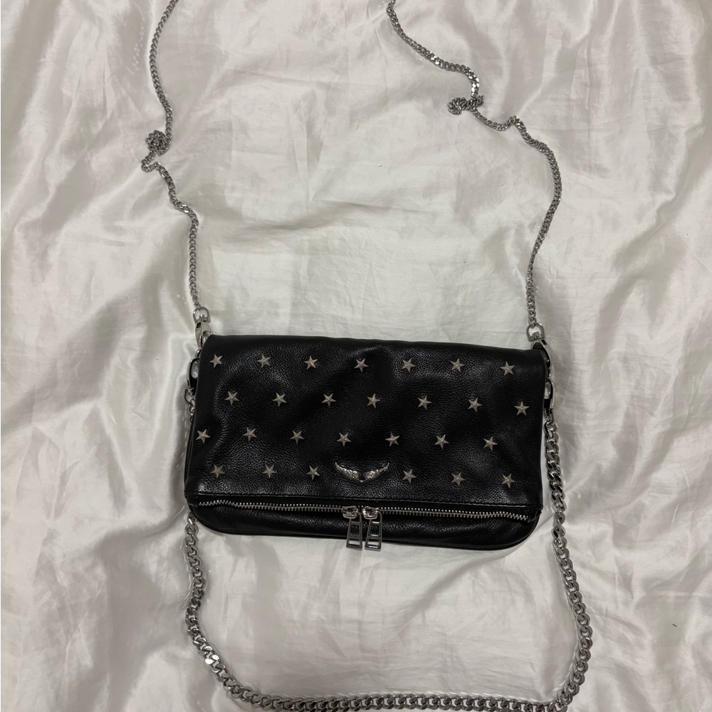 Zadig & Voltaire Black Star-Embellished Clutch